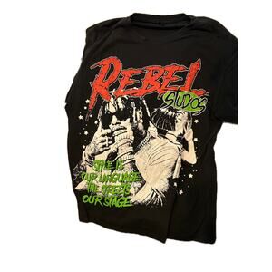 ROMWE Rebel Studios Street Style Shirt XXL - Black